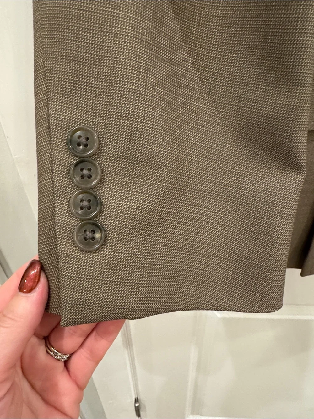 38 Short Linea Uomo Men's Double-Breasted Tailored Brown Suit Blazer